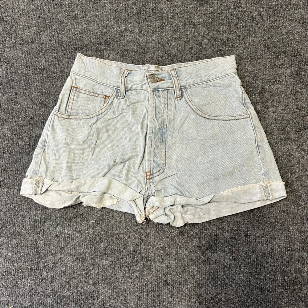 Brandy Melville Shorts Womens Size 36 Light Wash Denim High Waisted Cotton Italy